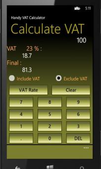Yellow vat calculator
